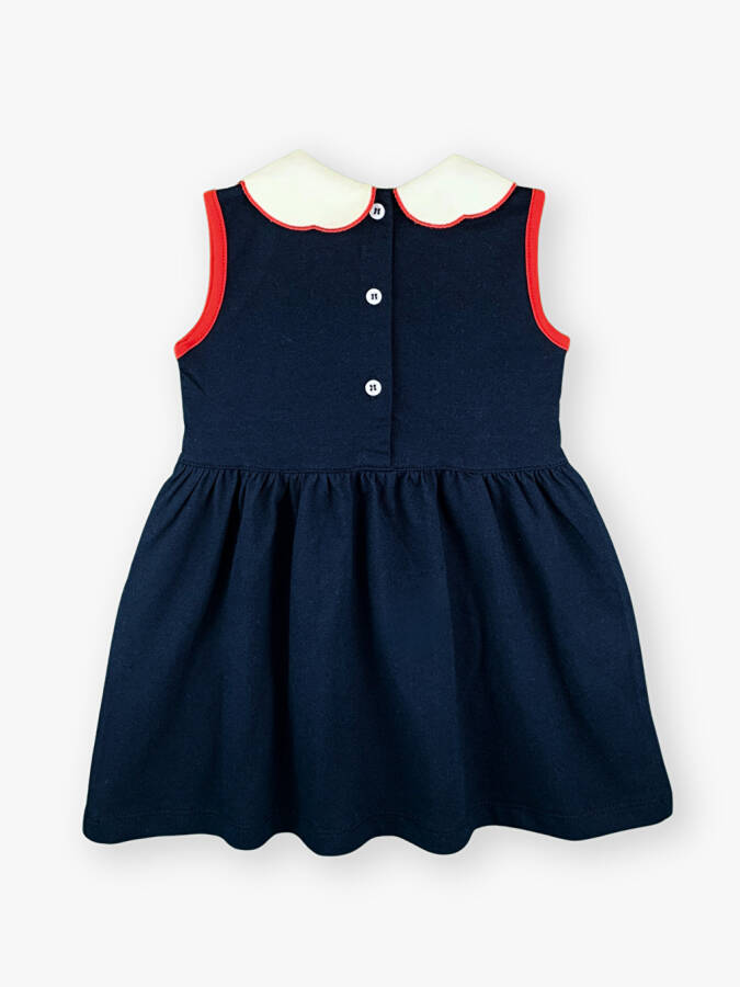 Sleeveless Baby Girl Dress with Baby Collar - 2