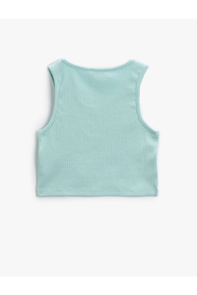 Sleeveless, cotton, ribbed crop top - 2