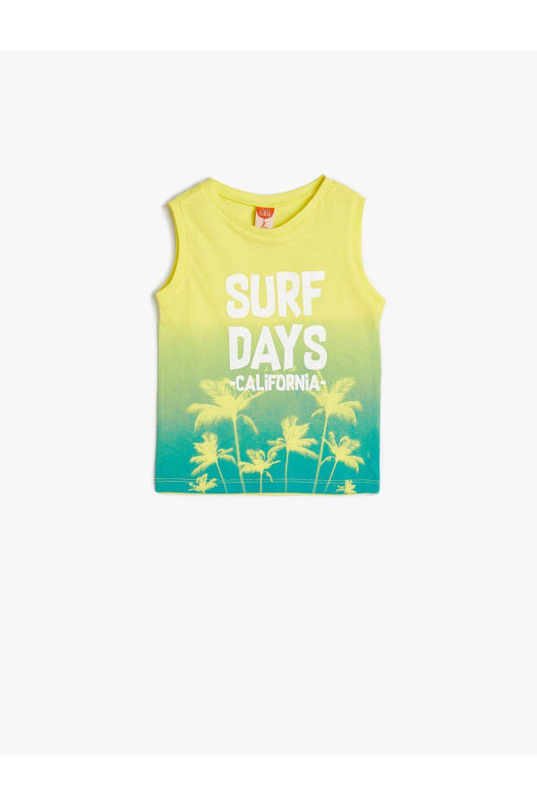 Sleeveless cotton tank top, surfing theme - 1