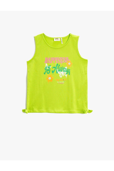 Sleeveless cotton tank top with bow detail - 1