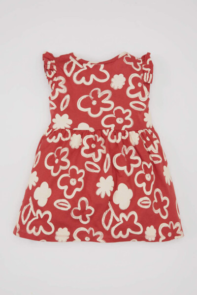 Sleeveless Dress with Baby Girl Design, Terracotta - 4