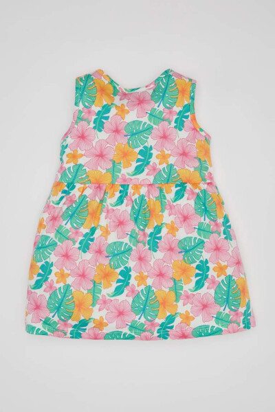 Sleeveless Dress with Girl Baby Pattern Ecru - 11