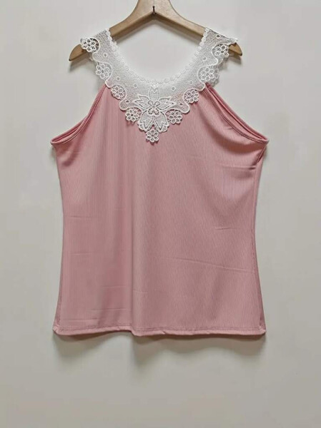 Sleeveless lace collar corset blouse - 2