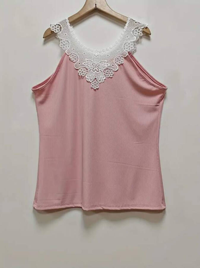 Sleeveless lace collar corset blouse - 2