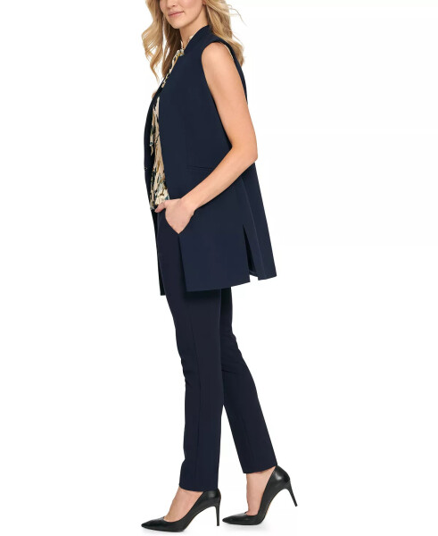 Sleeveless Lapel Vest Navy - 3