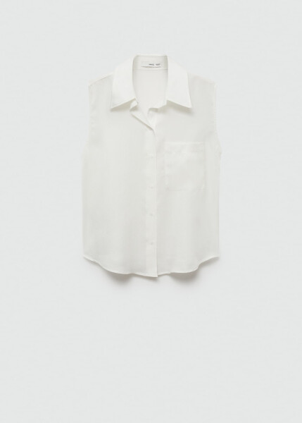 Sleeveless lyocell shirt - Off-White - 3