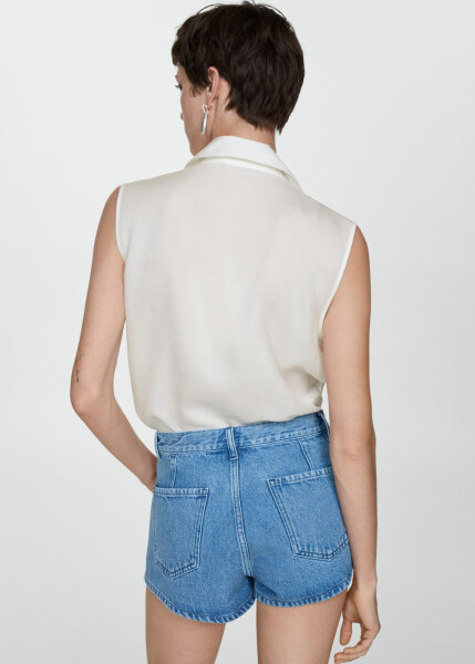 Sleeveless lyocell shirt - Off-White - 5