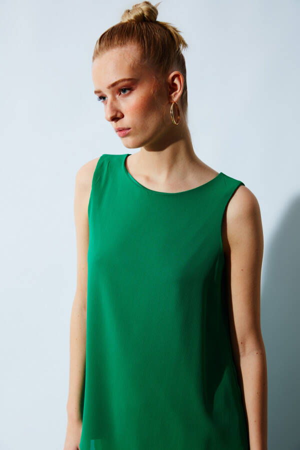 Sleeveless Oversized Blouse - Green - 7