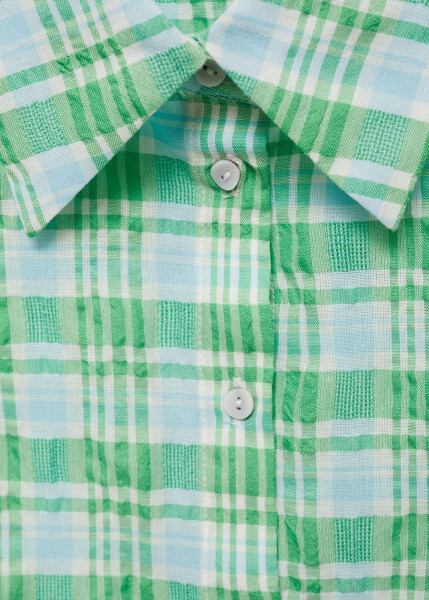 Sleeveless plaid green shirt - 5