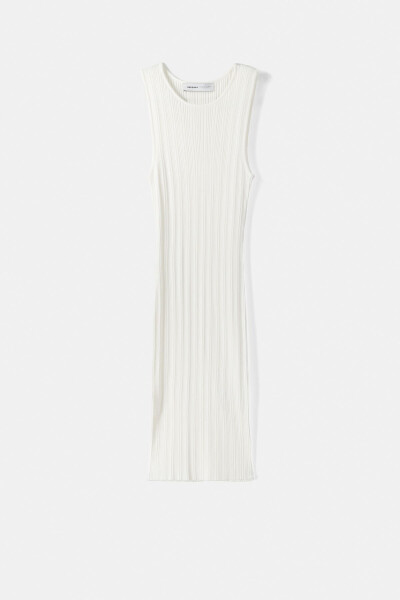 Sleeveless ribbed knit mini dress - 3