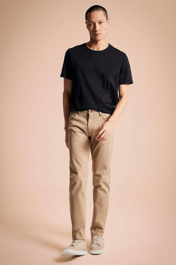 Slim fit beige chino pants - 3