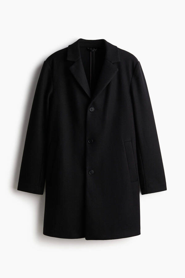 Slim fit, black wool blend men's coat. - 6