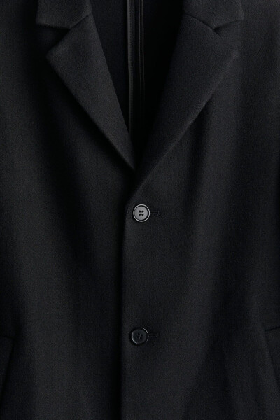 Slim fit, black wool blend men's coat. - 7