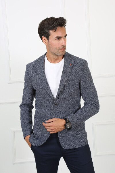 Slim Fit Blazer Bitta Ko'yla 7137-1 R1 Ko'k - 1