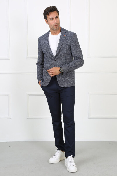 Slim Fit Blazer Bitta Ko'yla 7137-1 R1 Ko'k - 5