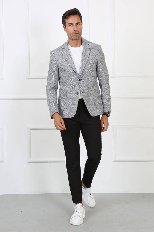 Slim Fit Blazer Bitta Ko'ylagi 7137 R3 Kulrang - 6