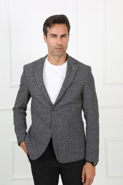 Slim Fit Blazer Single Jacket 7137-1 R2 Black - 1