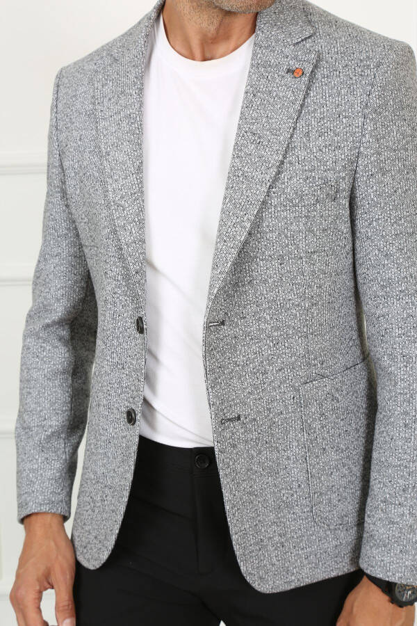 Slim Fit Blazer Single Jacket 7137 R3 Grey - 5