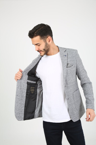 Slim Fit Blazer Single Jacket 7137 R3 Grey - 7