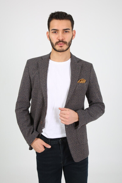 Slim Fit Blazer Single Jacket 7137 R4 Coffee - 1