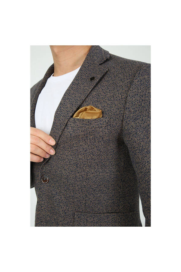 Slim Fit Blazer Single Jacket 7137 R4 Coffee - 3