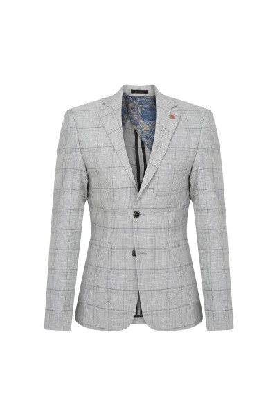 Slim Fit Blazer Single Jacket 7148 R4 Grey - 1