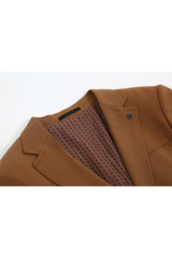 Slim Fit Blazer Single Jacket 7160-1-4-Camel - 2