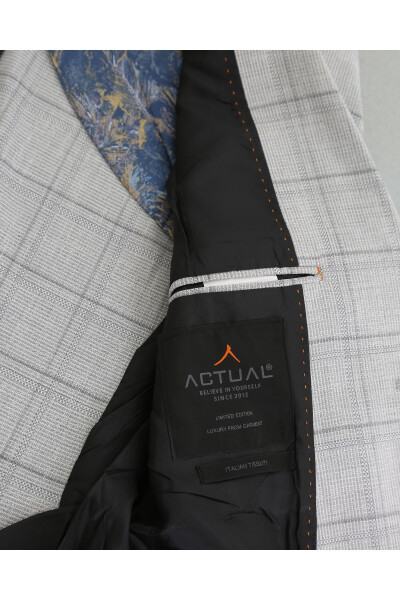 Slim Fit Blazer Yengil Ko'ylagi 7148 R4 Kulrang - 3