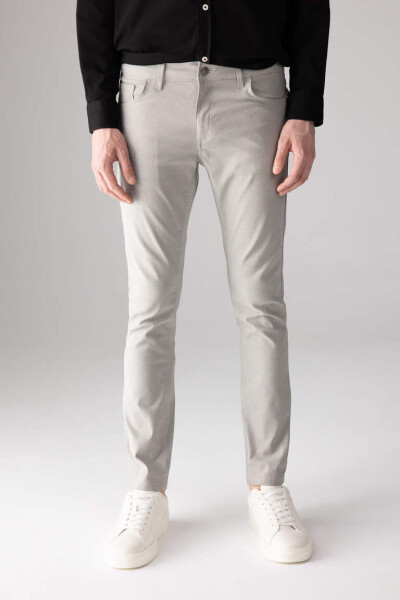 Slim Fit Chino Canvas Pants Grey - 4