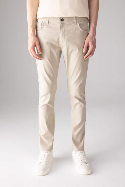 Slim Fit Chino Kanvas Pantolon Kum - 4