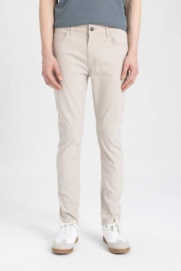 Slim Fit Chino Kanvas Pantolon Kum - 8