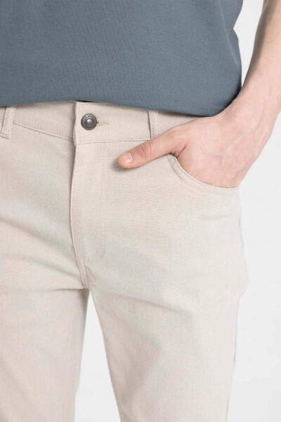 Slim Fit Chino Kanvas Pantolon Kum - 9