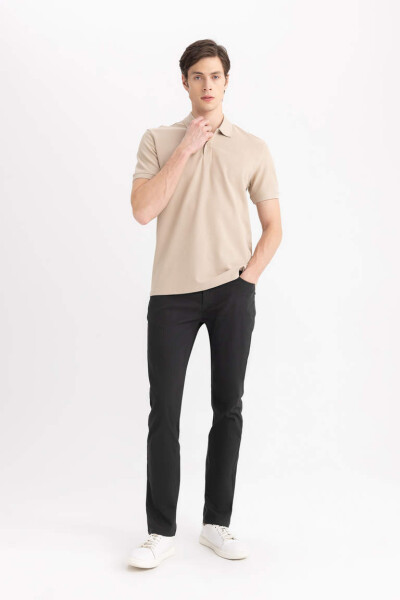 Slim Fit Dar Paça Chino Kanvas Pantolon Koyu Antrasit - 3