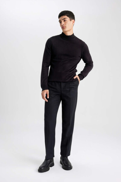 Slim Fit Fisherman Neck Sweater Black - 9