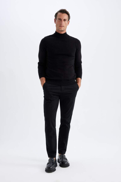 Slim Fit Fisherman Neck Sweater Black - 2