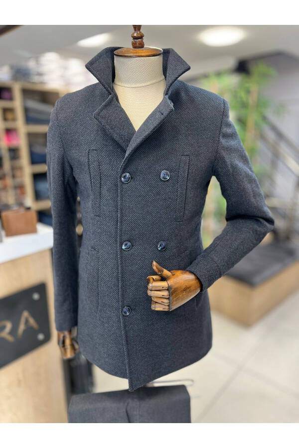 Slim fit, foldable, wool double-breasted coat - 4