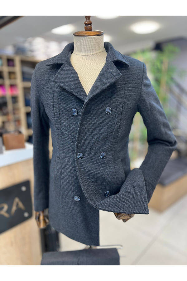 Slim fit, foldable, wool double-breasted coat - 5