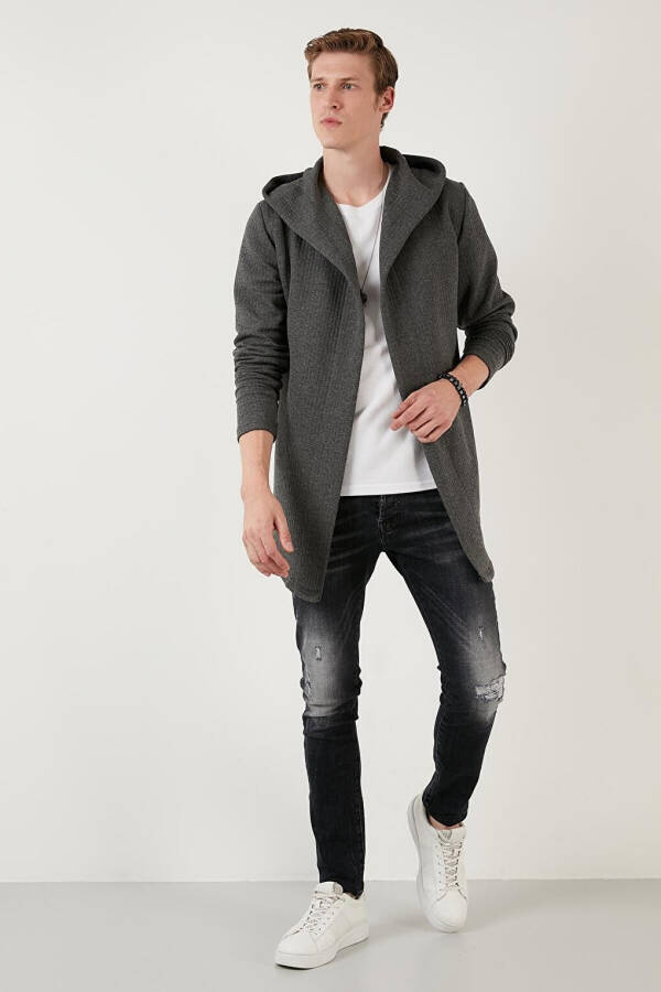 Slim Fit Hooded Cotton Knit Cardigan 5896600 - 1