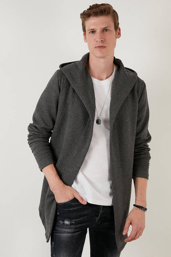 Slim Fit Hooded Cotton Knit Cardigan 5896600 - 3