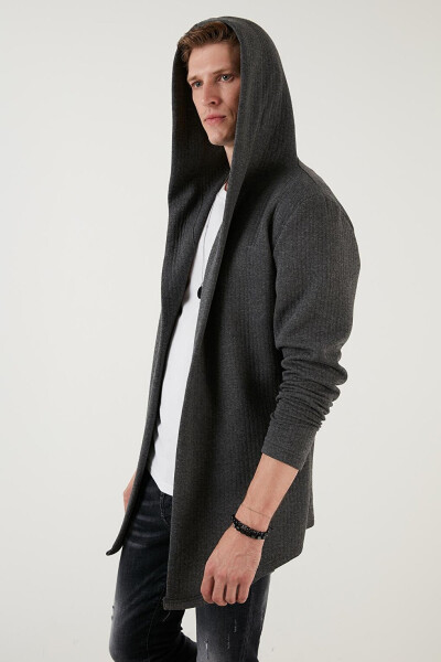 Slim Fit Hooded Cotton Knit Cardigan 5896600 - 4