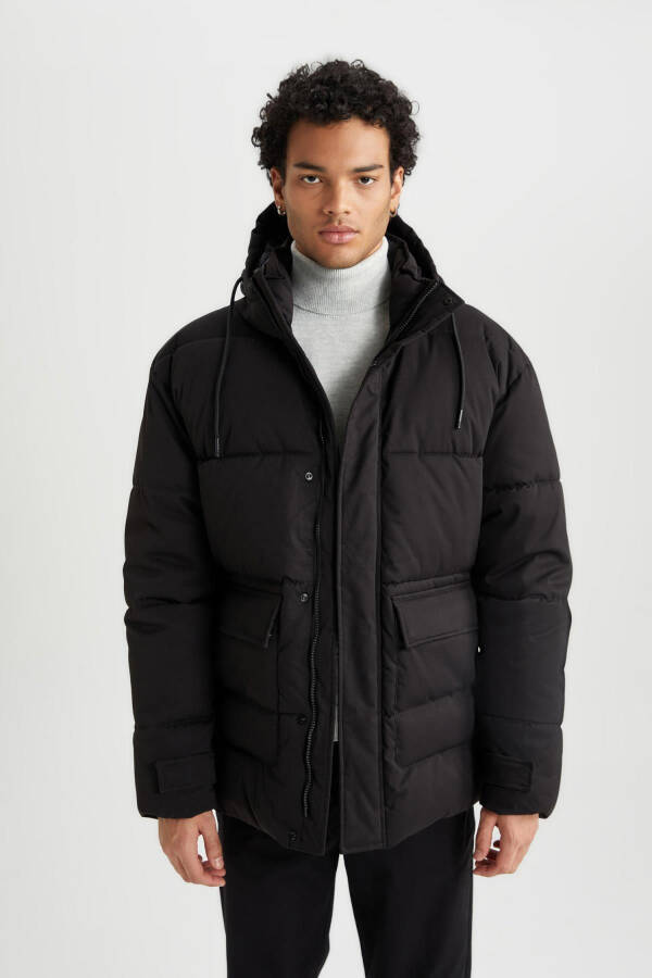 Slim Fit Hooded Puffer Jacket A3489ax23wn - 6