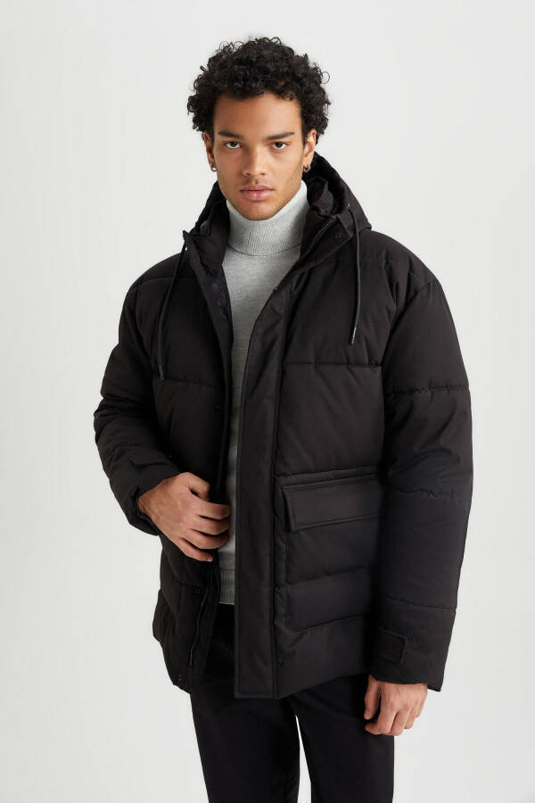 Slim Fit Hooded Puffer Jacket A3489ax23wn - 7