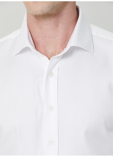 Slim Fit Italian Collar White Men's Shirt - 14