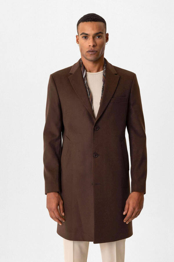 Slim Fit Jacket Collar Men's Coat - 1