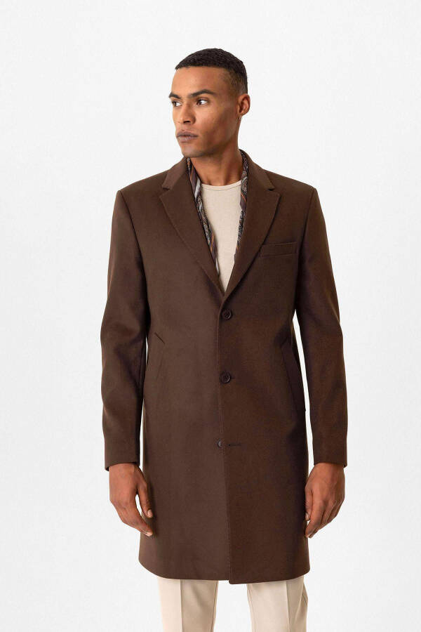 Slim Fit Jacket Collar Men's Coat - 2