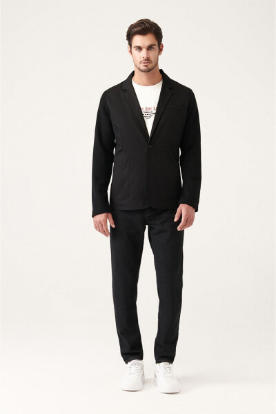 Slim Fit, Mono Collar Detail, Unlined Men's Knit Jacket - 10