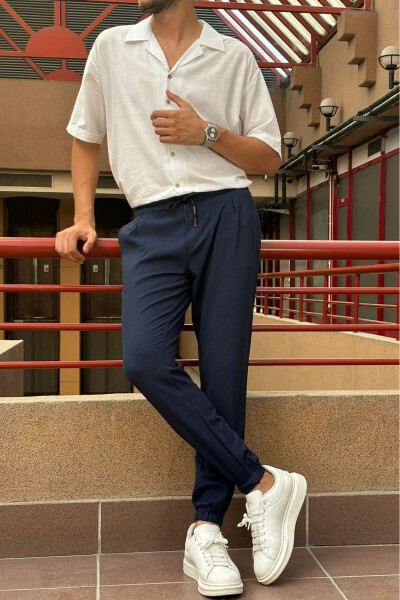 Slim Fit, Old Money Culture, Stretchy, Pleated, Elastic Waist and Leg, Jogger Pants 24INP199D - 7