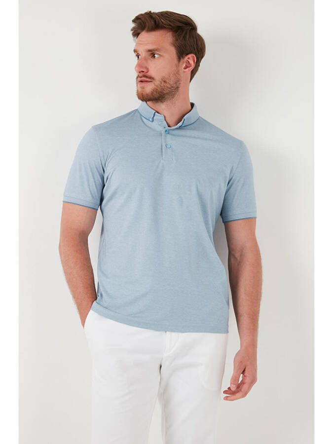 Slim Fit Polo Collar Short Sleeve Men's T-Shirt 646R1000 - 4