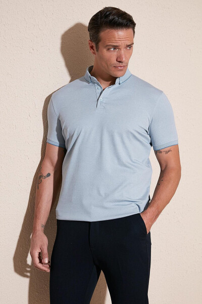 Slim Fit Polo Collar Short Sleeve Men's T-Shirt 646R1000 - 7