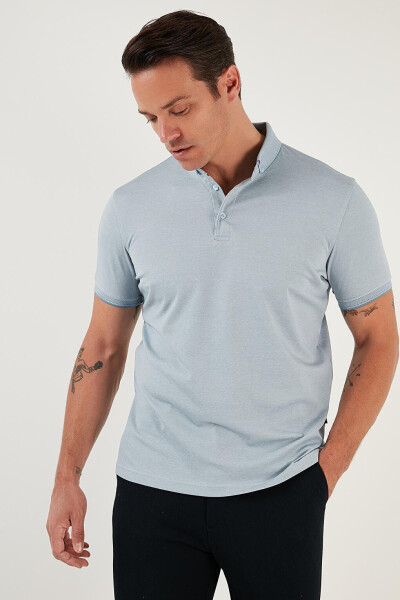 Slim Fit Polo Collar Short Sleeve Men's T-Shirt 646R1000 - 9